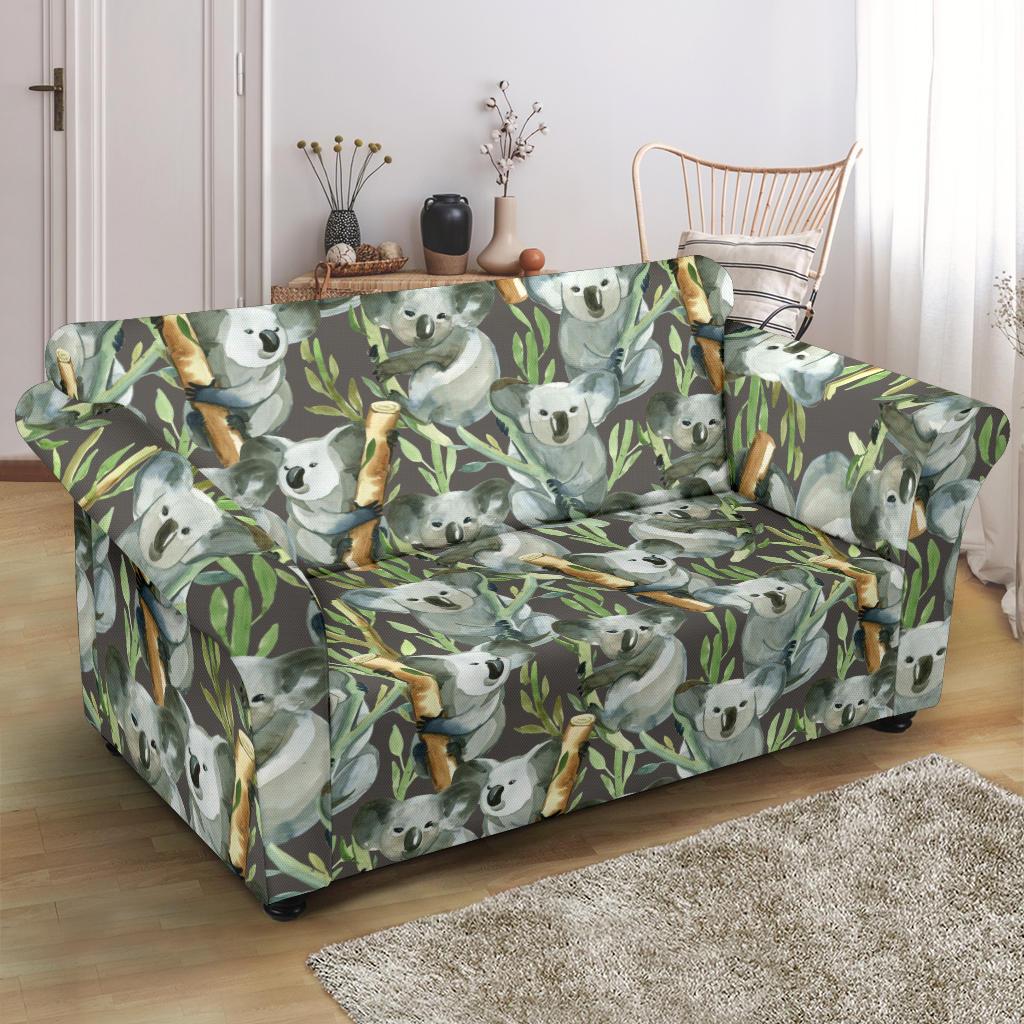 Koala Pattern Design Print Loveseat Slipcover-JTAMIGO.COM