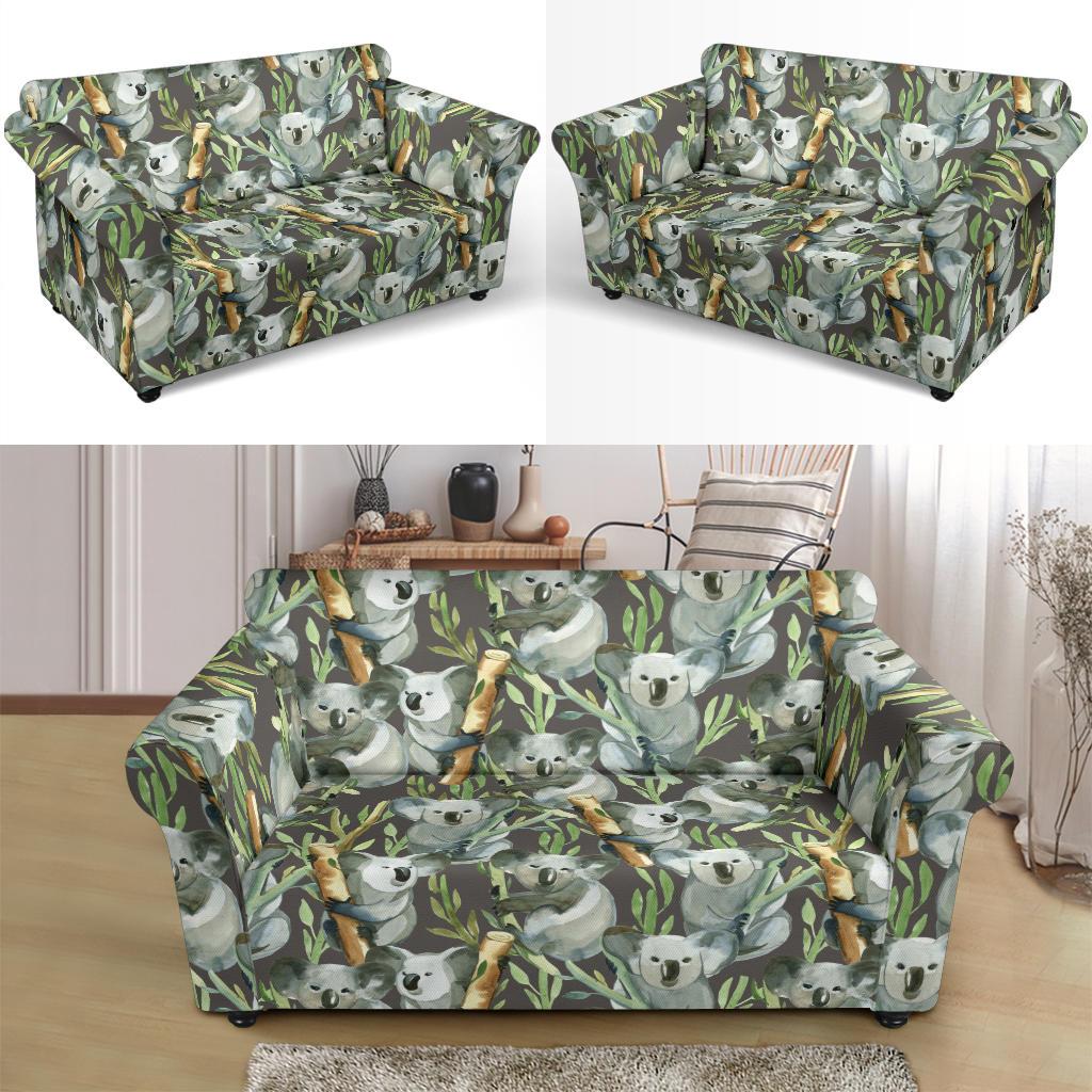 Koala Pattern Design Print Loveseat Slipcover-JTAMIGO.COM