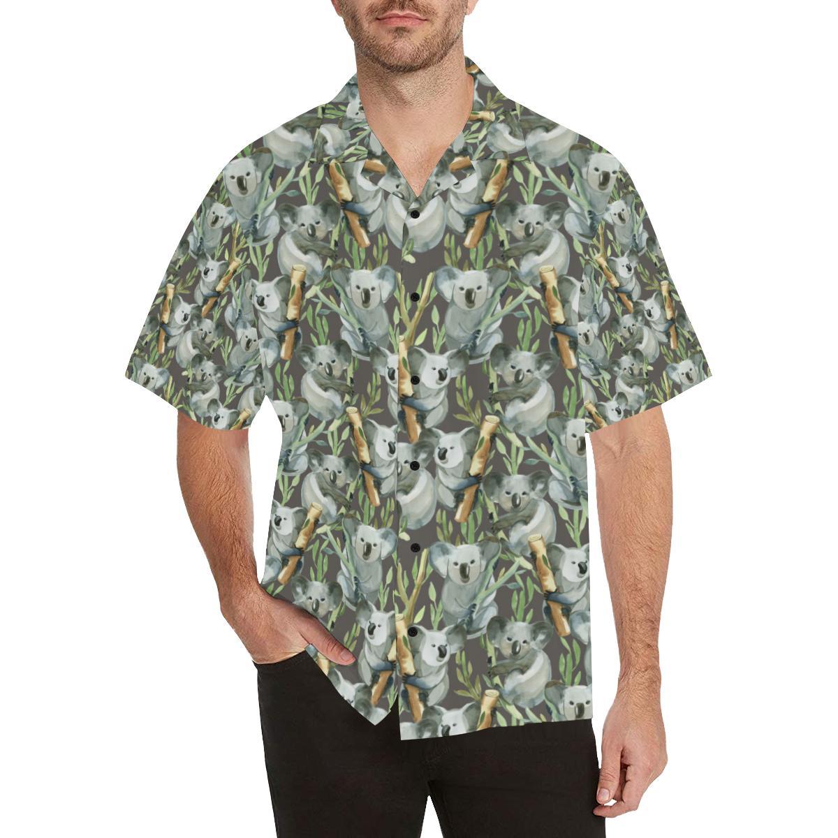 Koala Pattern Design Print Men Aloha Hawaiian Shirt