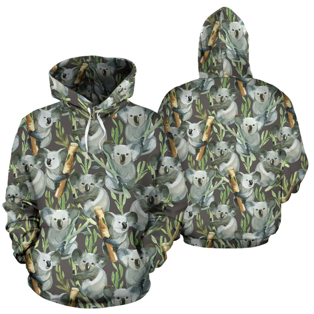 Koala Pattern Design Print Pullover Hoodie