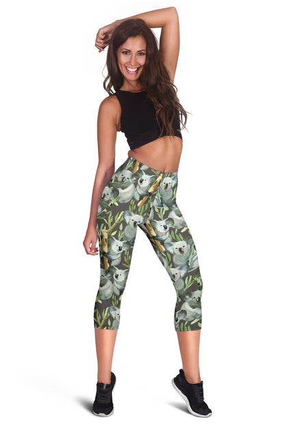 Koala Pattern Design Print Women Capris