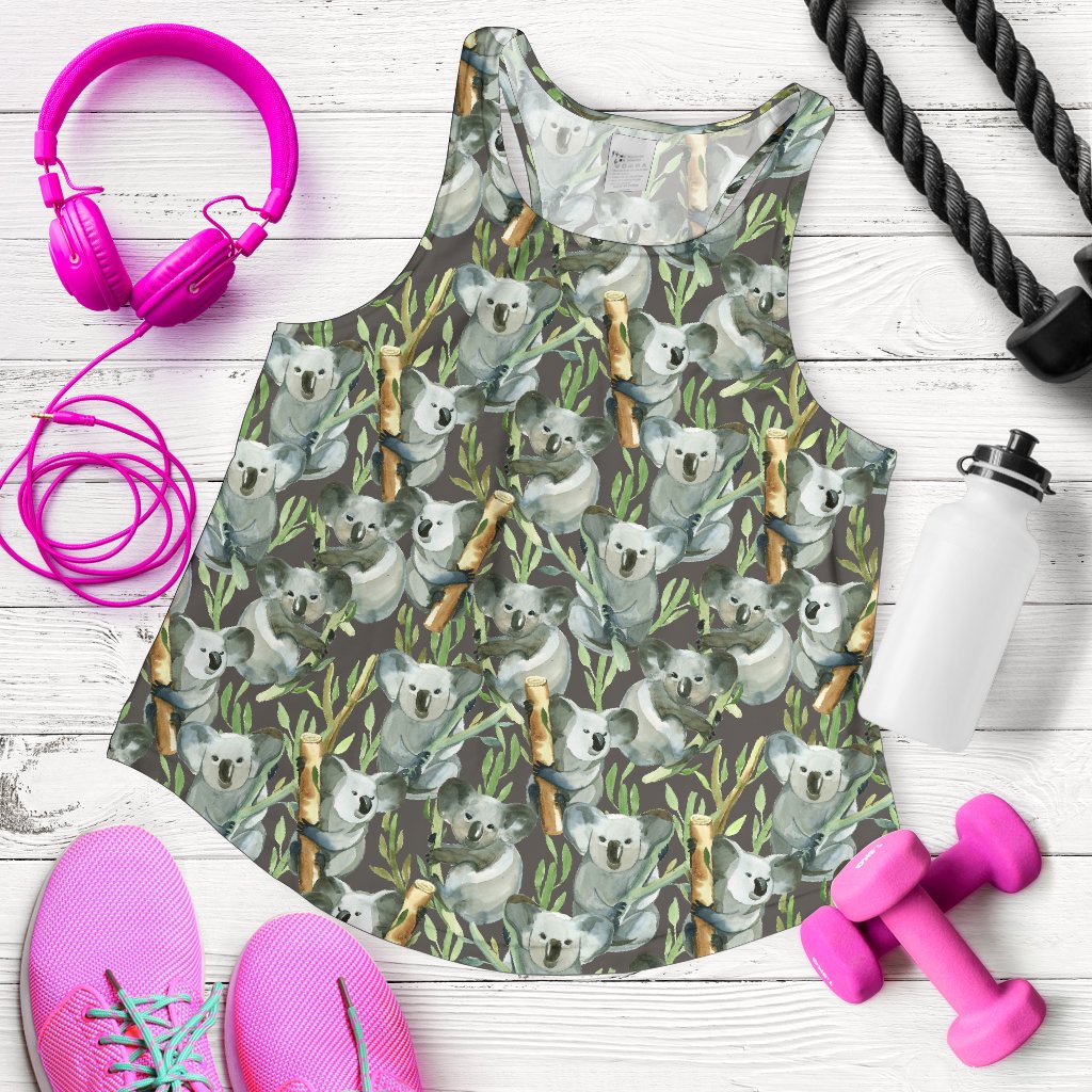 Koala Pattern Design Print Women Racerback Tank Top