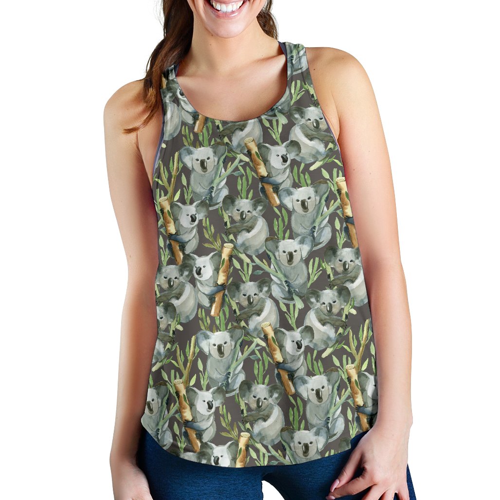 Koala Pattern Design Print Women Racerback Tank Top