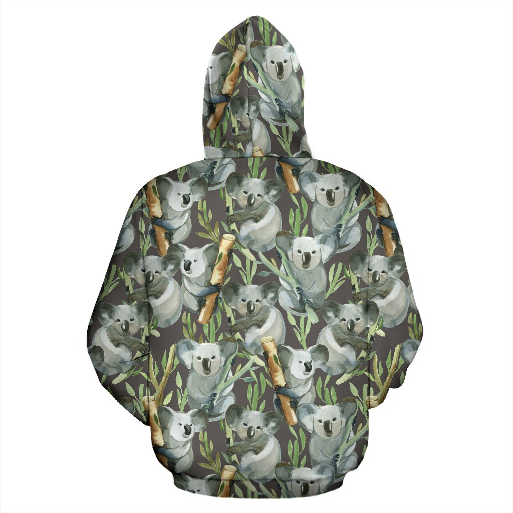 Koala Pattern Design Print Zip Up Hoodie