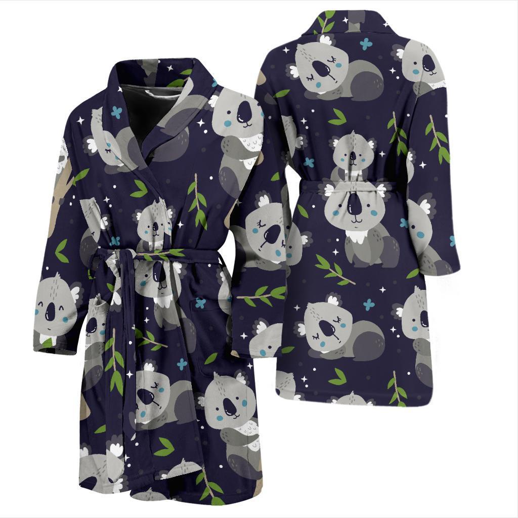 Koala Pattern Print Design 04 Men Bathrobe-JORJUNE.COM