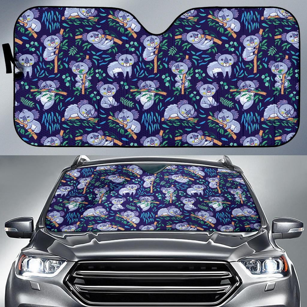 Koala Themed Design Print Car Sun Shade For Windshield