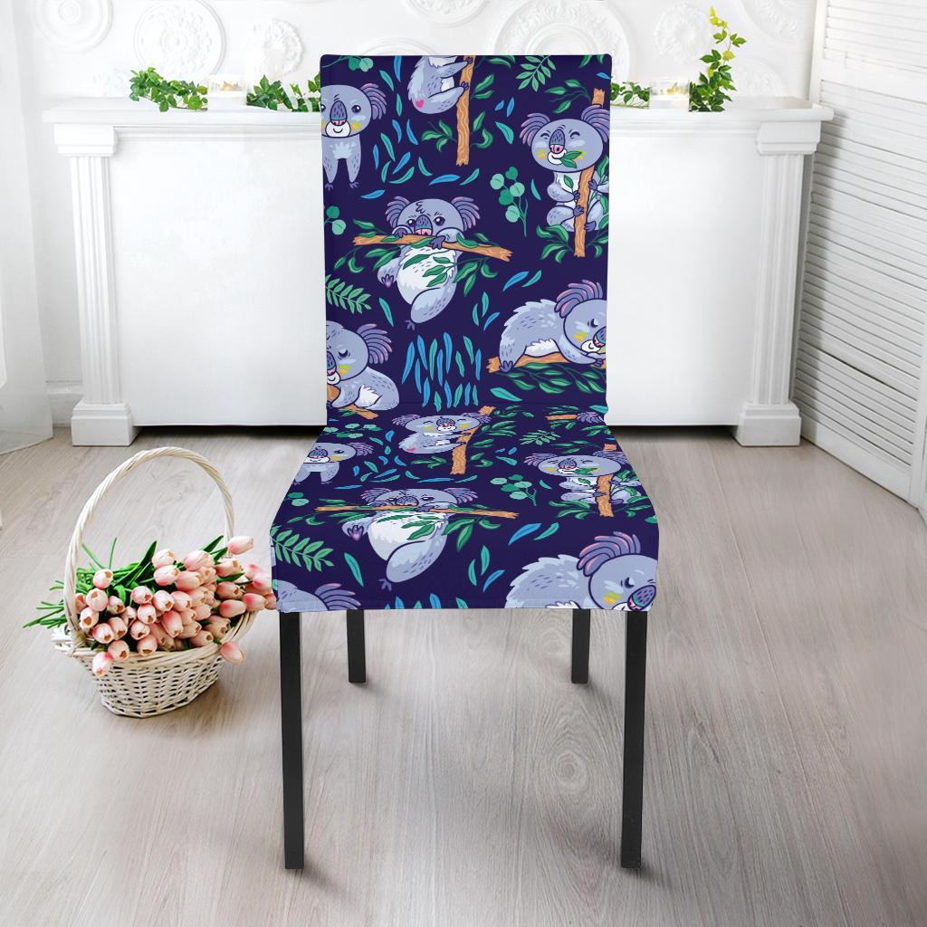 Koala Themed Design Print Dining Chair Slipcover-JTAMIGO.COM
