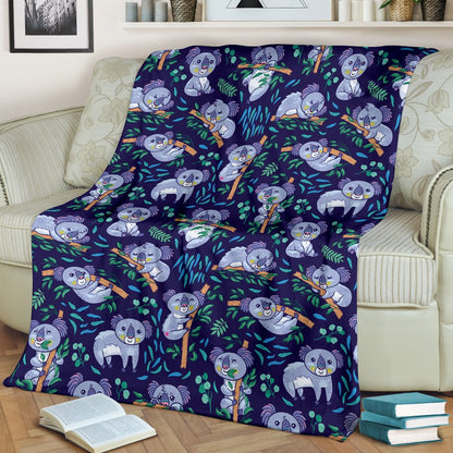 Koala Themed Design Print Fleece Blanket