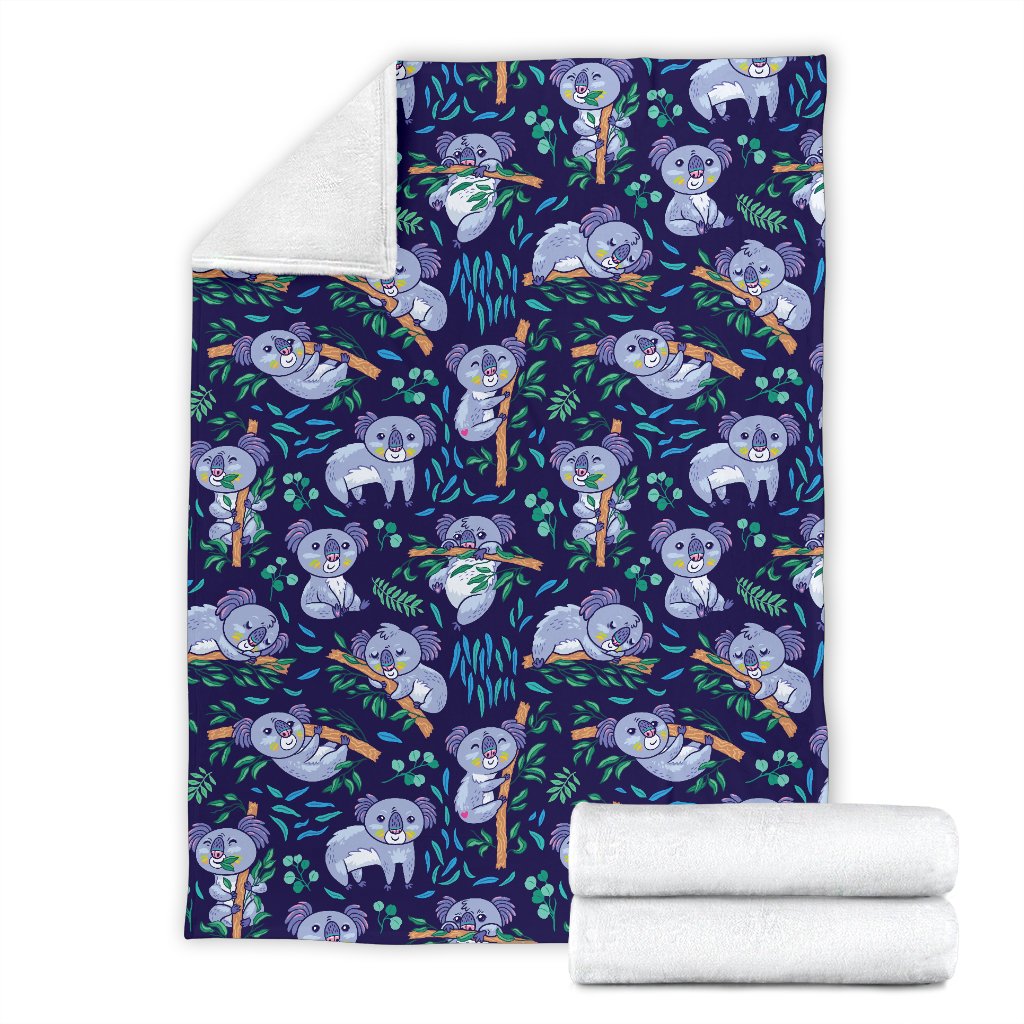 Koala Themed Design Print Fleece Blanket