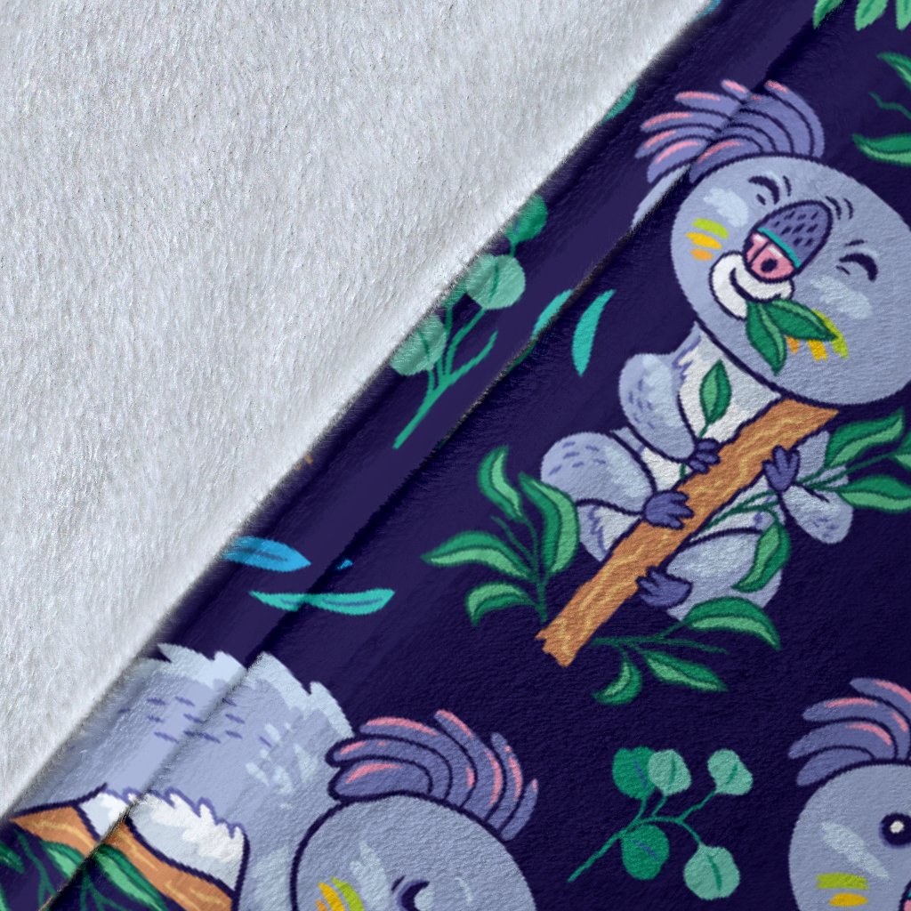 Koala Themed Design Print Fleece Blanket