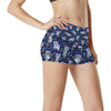 Koala Themed Design Print High Waisted Spandex Shorts-JTAMIGO.COM