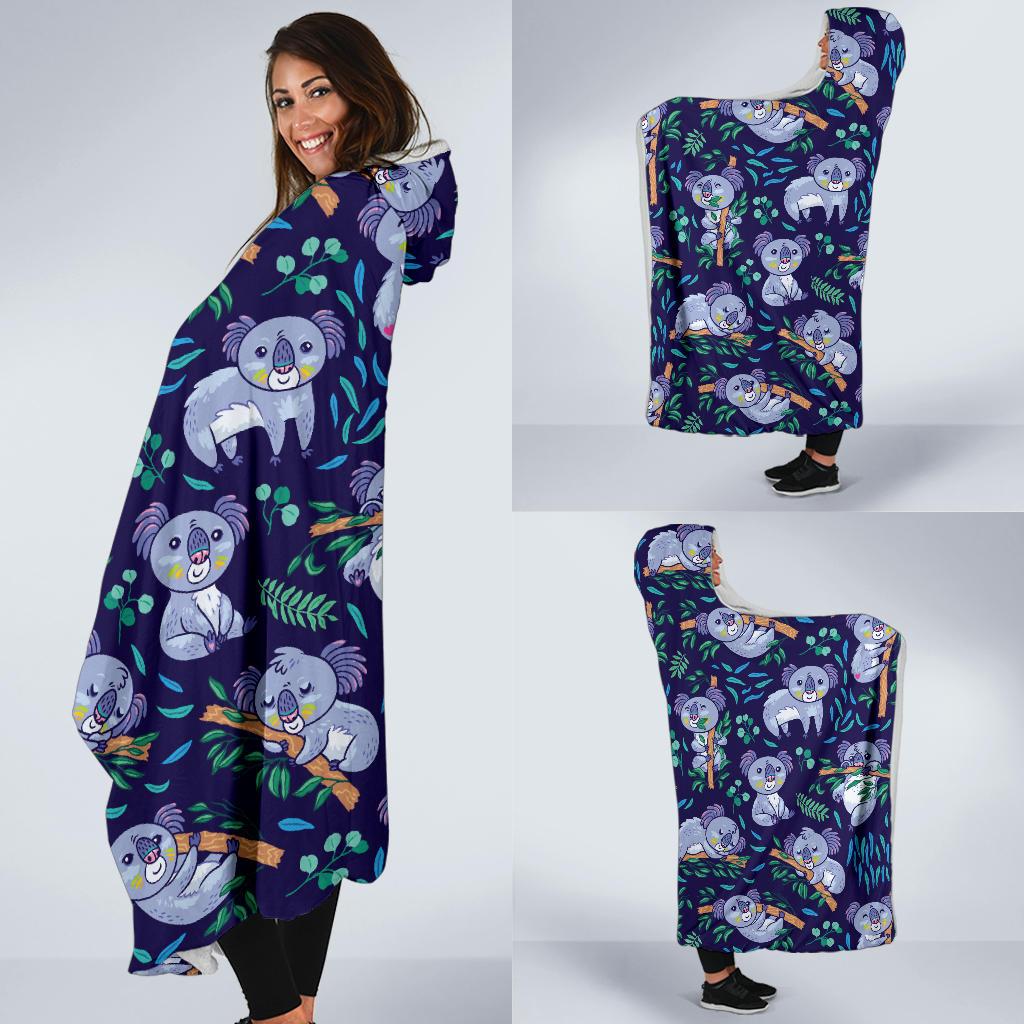 Koala Themed Design Print Hooded Blanket-JTAMIGO.COM