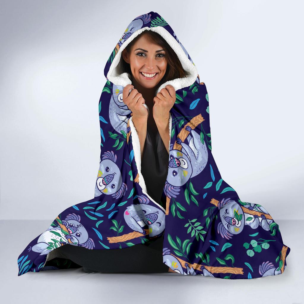 Koala Themed Design Print Hooded Blanket-JTAMIGO.COM