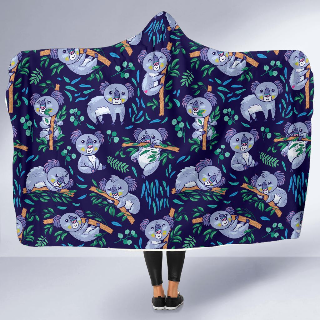 Koala Themed Design Print Hooded Blanket-JTAMIGO.COM