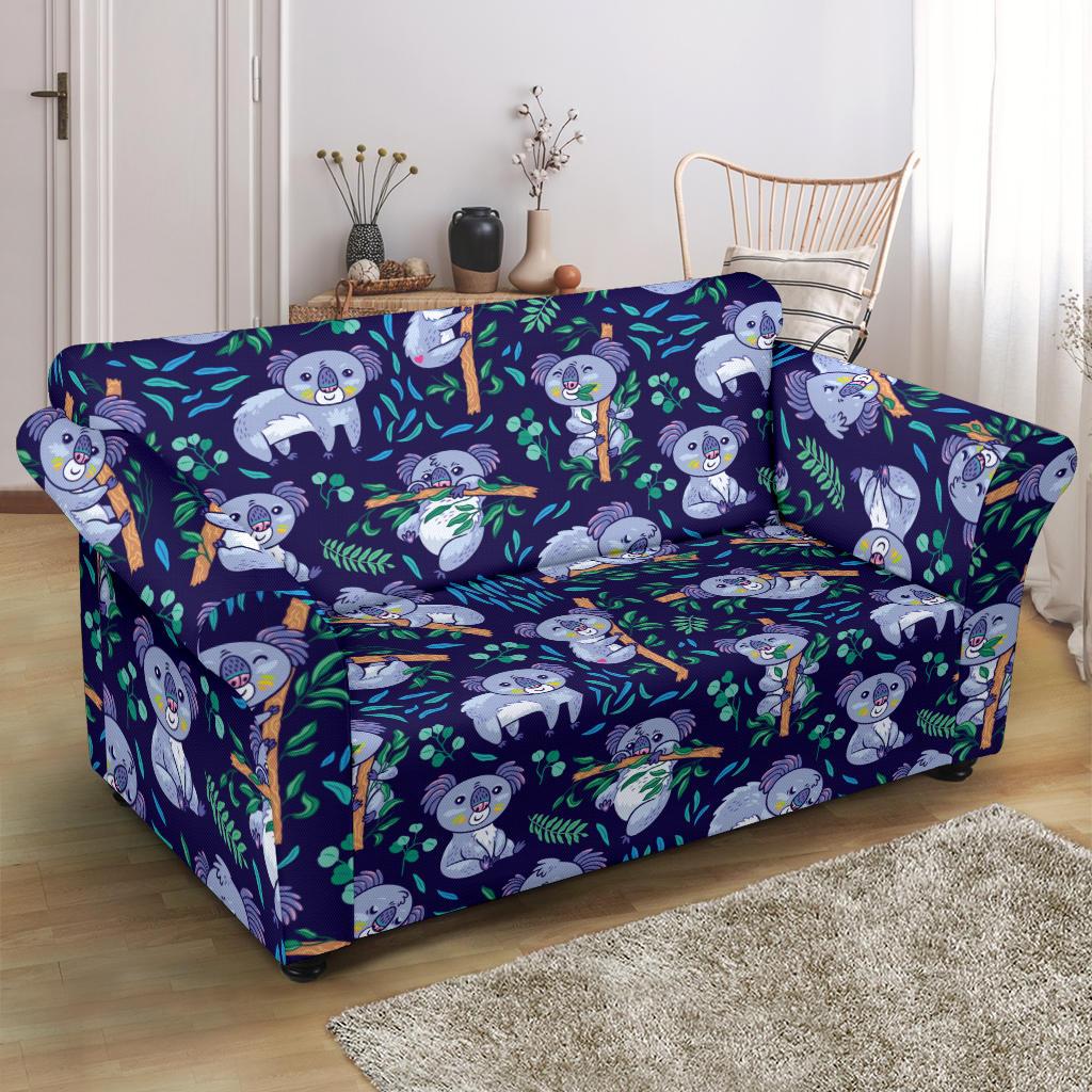 Koala Themed Design Print Loveseat Slipcover-JTAMIGO.COM