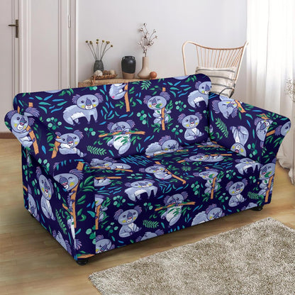 Koala Themed Design Print Loveseat Slipcover-JTAMIGO.COM