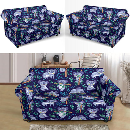 Koala Themed Design Print Loveseat Slipcover-JTAMIGO.COM