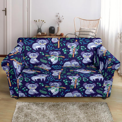 Koala Themed Design Print Loveseat Slipcover-JTAMIGO.COM