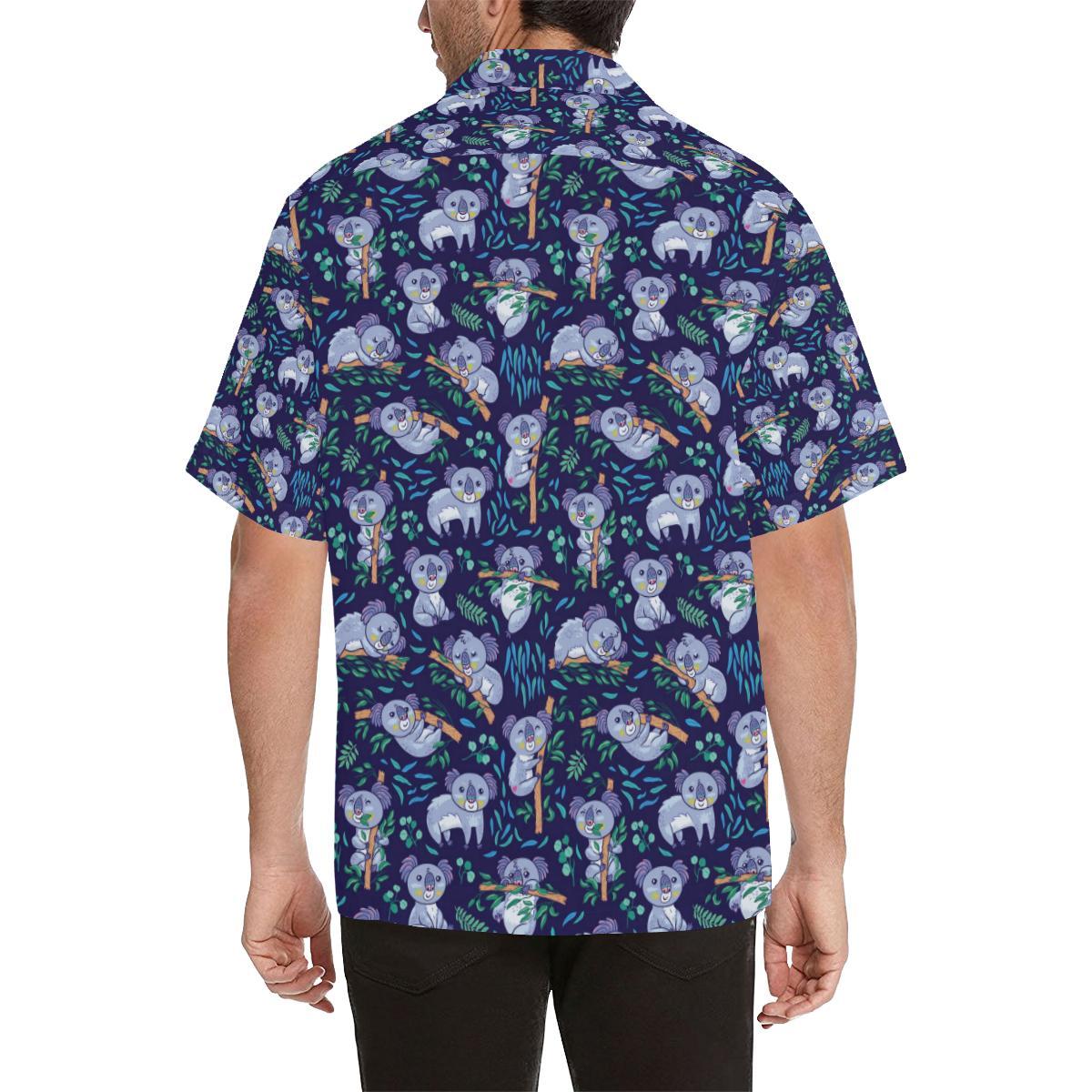 Koala Themed Design Print Men Aloha Hawaiian Shirt