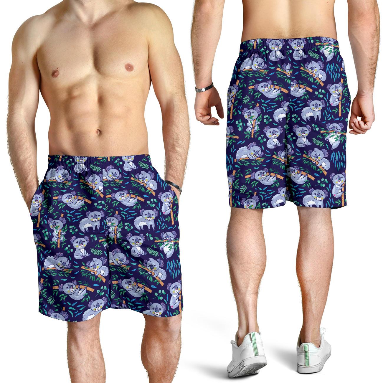 Koala Themed Design Print Mens Shorts-JTAMIGO.COM