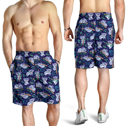 Koala Themed Design Print Mens Shorts-JTAMIGO.COM