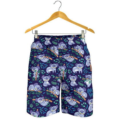 Koala Themed Design Print Mens Shorts-JTAMIGO.COM