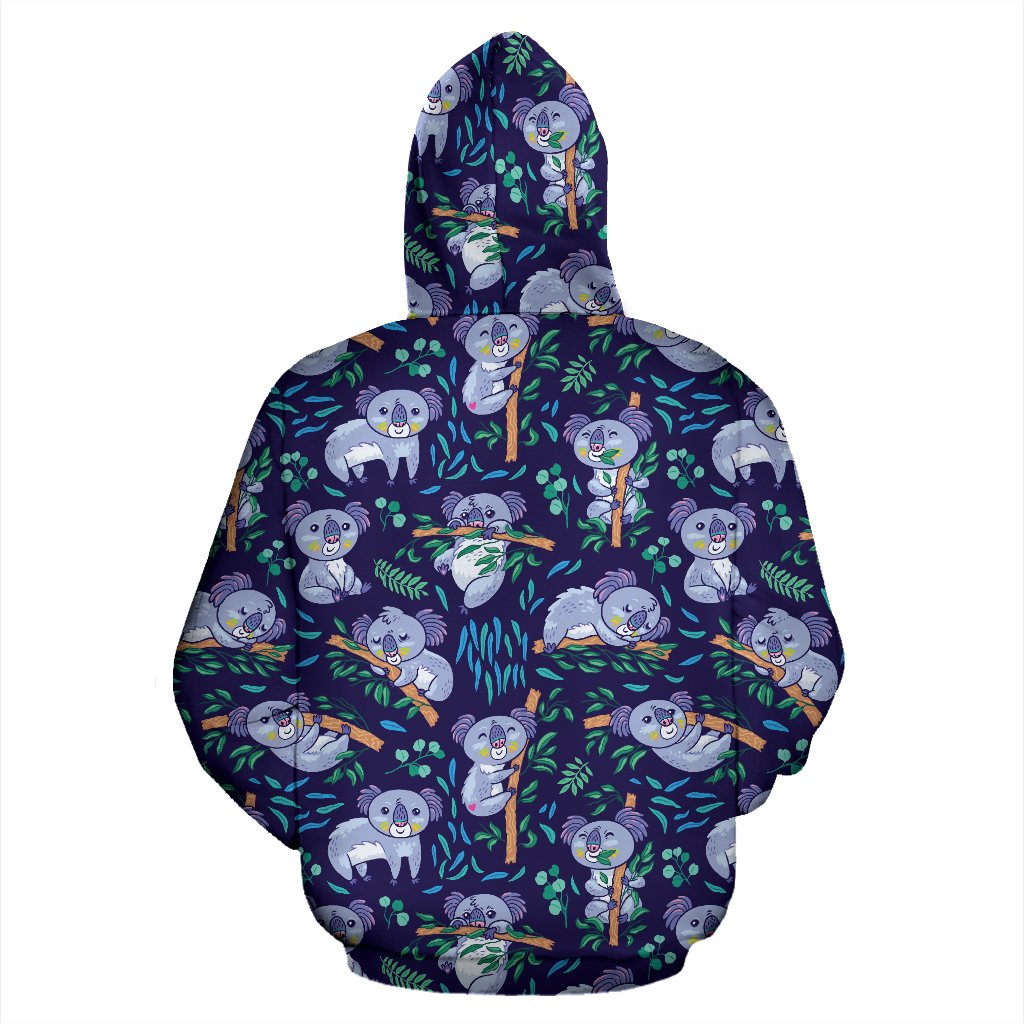 Koala Themed Design Print Pullover Hoodie