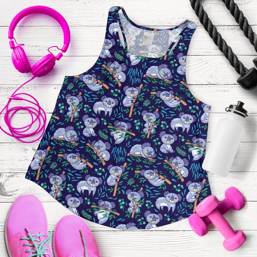 Koala Themed Design Print Women Racerback Tank Top