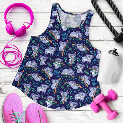 Koala Themed Design Print Women Racerback Tank Top