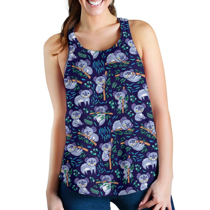 Koala Themed Design Print Women Racerback Tank Top
