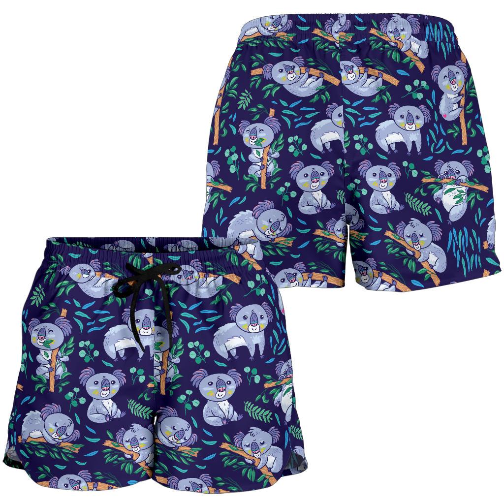Koala Themed Design Print Women Shorts-JTAMIGO.COM