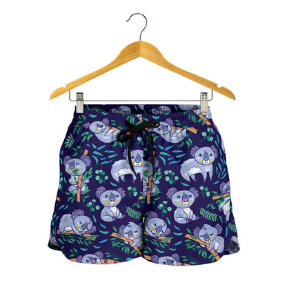 Koala Themed Design Print Women Shorts-JTAMIGO.COM