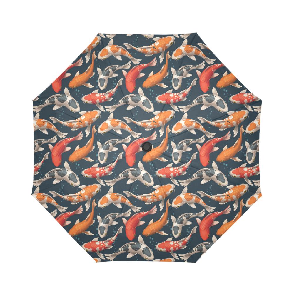 Koi Carp Cute Design Themed Print Automatic Foldable Umbrella