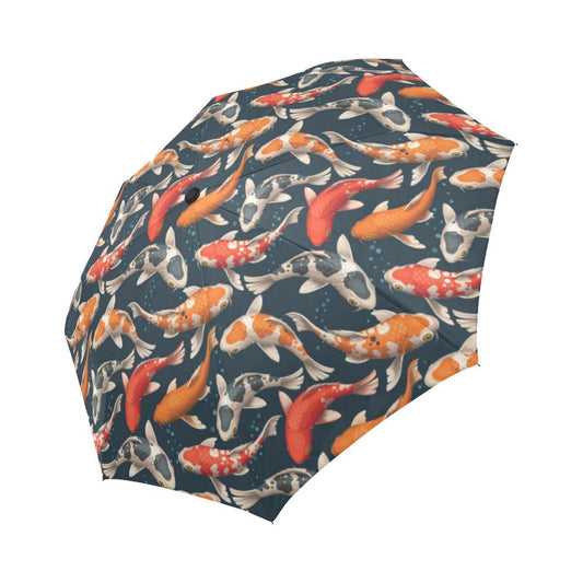 Koi Carp Cute Design Themed Print Automatic Foldable Umbrella