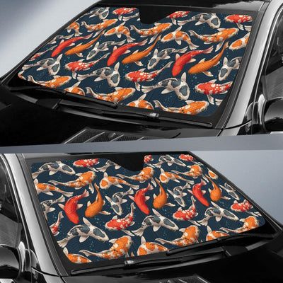Koi Carp Cute Design Themed Print Car Sun Shade For Windshield