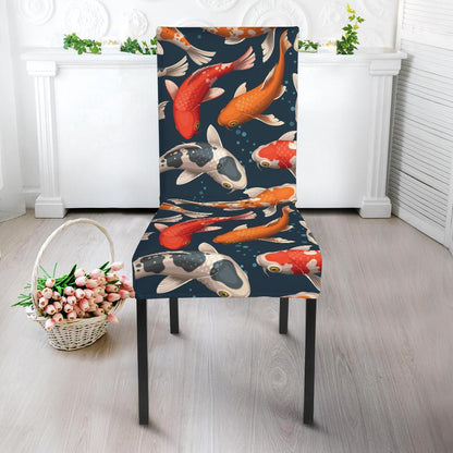 Koi Carp Cute Design Themed Print Dining Chair Slipcover-JTAMIGO.COM