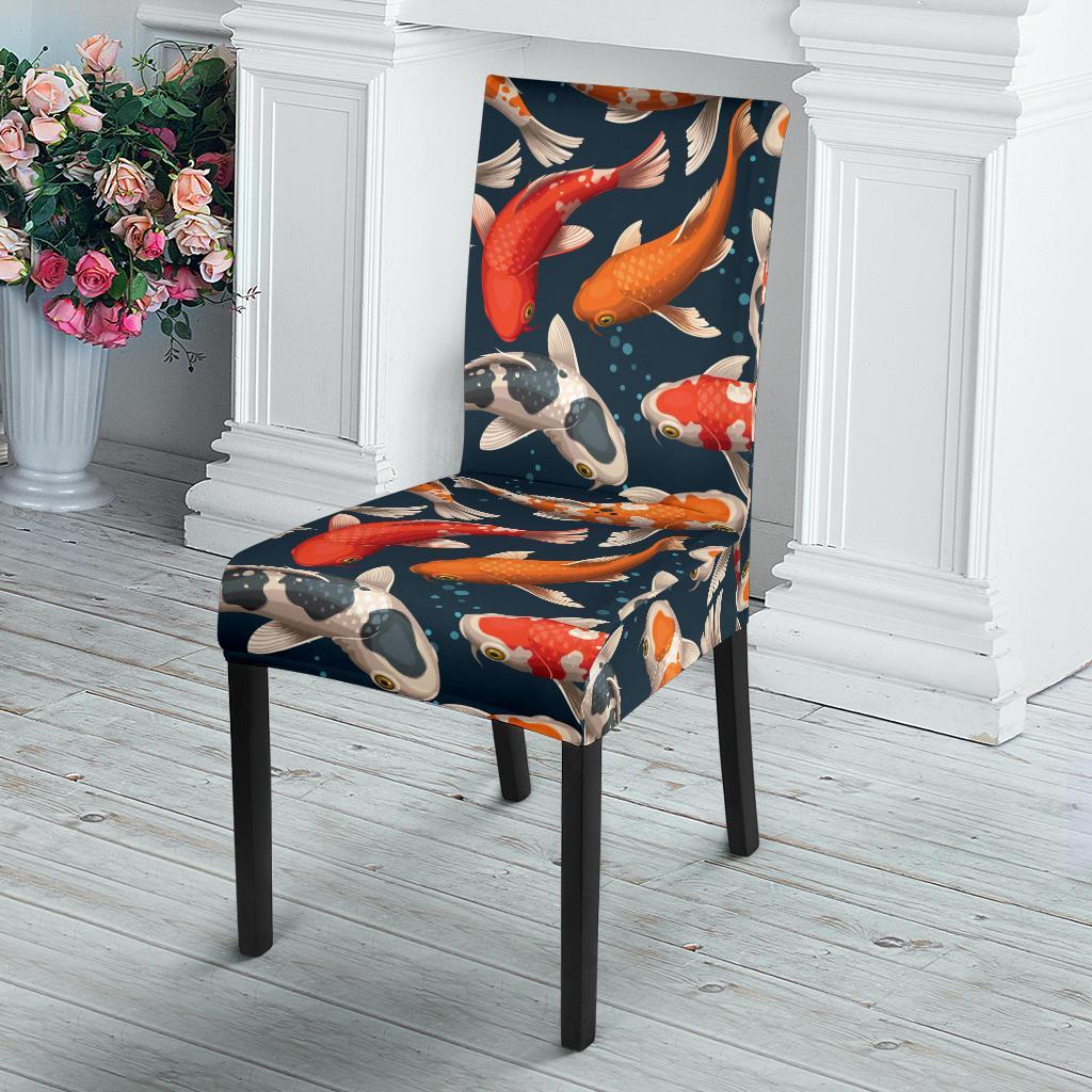 Koi Carp Cute Design Themed Print Dining Chair Slipcover-JTAMIGO.COM