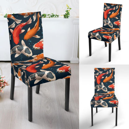Koi Carp Cute Design Themed Print Dining Chair Slipcover-JTAMIGO.COM