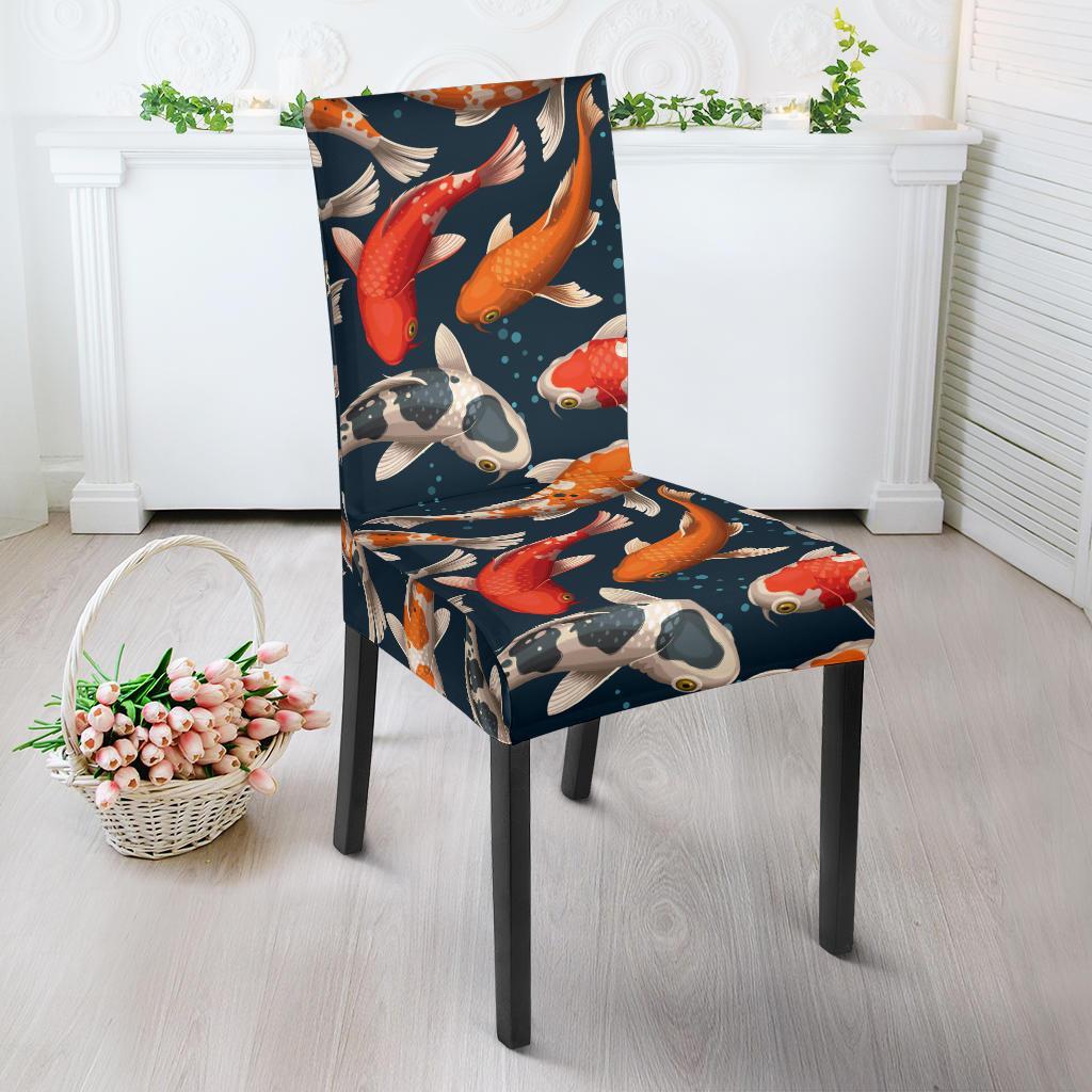 Koi Carp Cute Design Themed Print Dining Chair Slipcover-JTAMIGO.COM