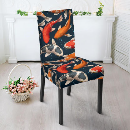 Koi Carp Cute Design Themed Print Dining Chair Slipcover-JTAMIGO.COM