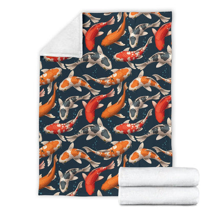 Koi Carp Cute Design Themed Print Fleece Blanket