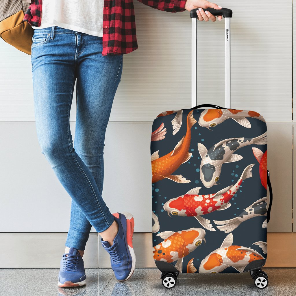 Koi Carp Cute Design Themed Print Luggage Cover Protector