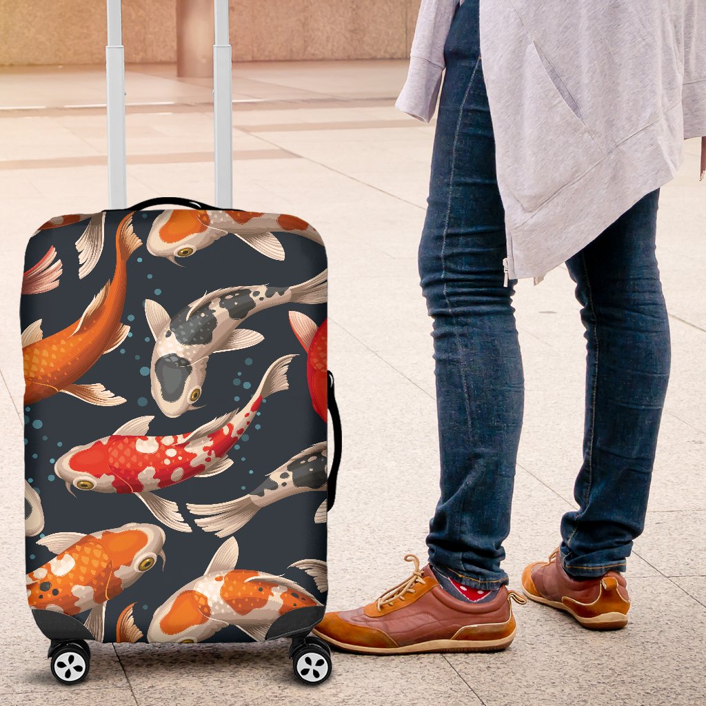 Koi Carp Cute Design Themed Print Luggage Cover Protector
