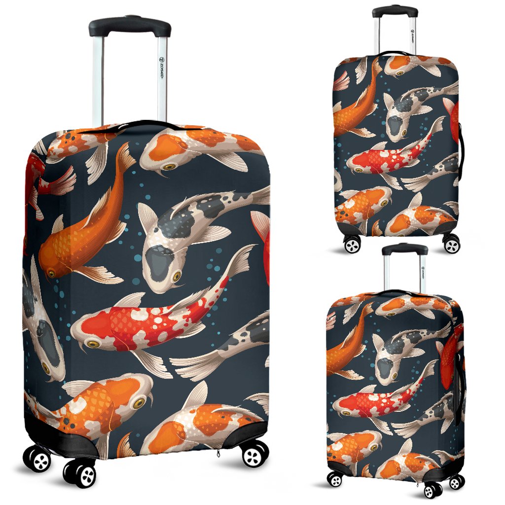 Koi Carp Cute Design Themed Print Luggage Cover Protector