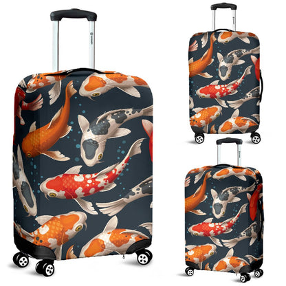 Koi Carp Cute Design Themed Print Luggage Cover Protector
