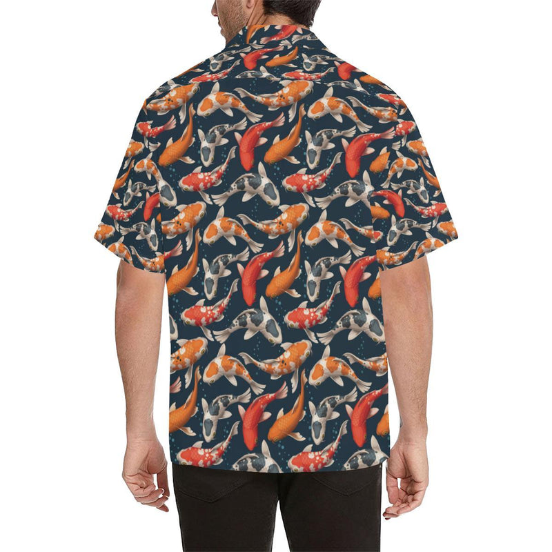 Koi Carp Cute Design Themed Print Men Aloha Hawaiian Shirt