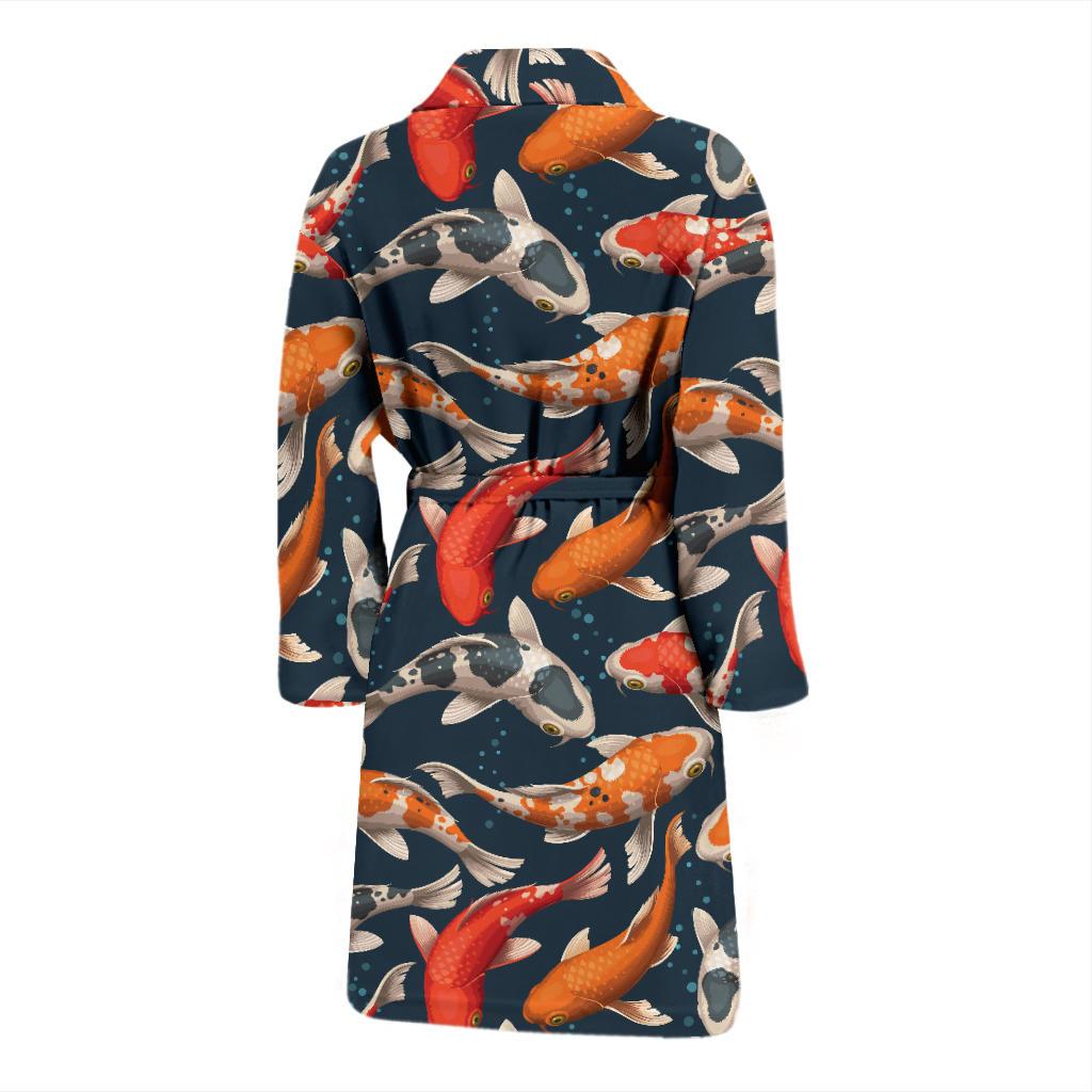 Koi Carp Cute Design Themed Print Men Bath Robe-JTAMIGO.COM
