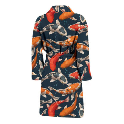 Koi Carp Cute Design Themed Print Men Bath Robe-JTAMIGO.COM