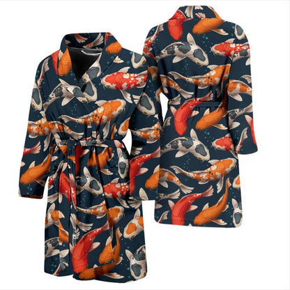 Koi Carp Cute Design Themed Print Men Bath Robe-JTAMIGO.COM