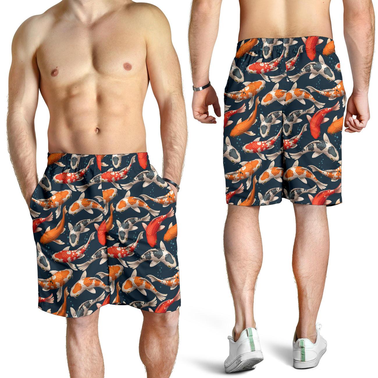 Koi Carp Cute Design Themed Print Mens Shorts-JTAMIGO.COM